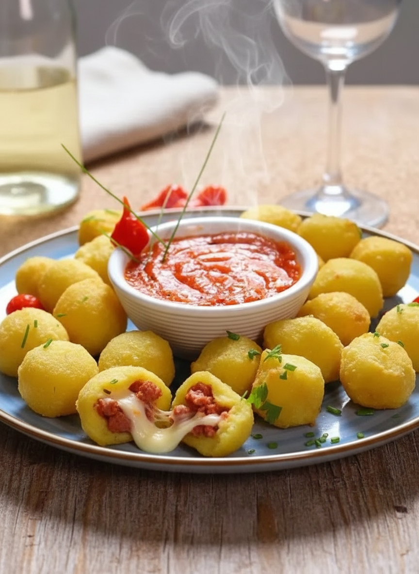 Nhoque Recheado Calabresa e Queijo