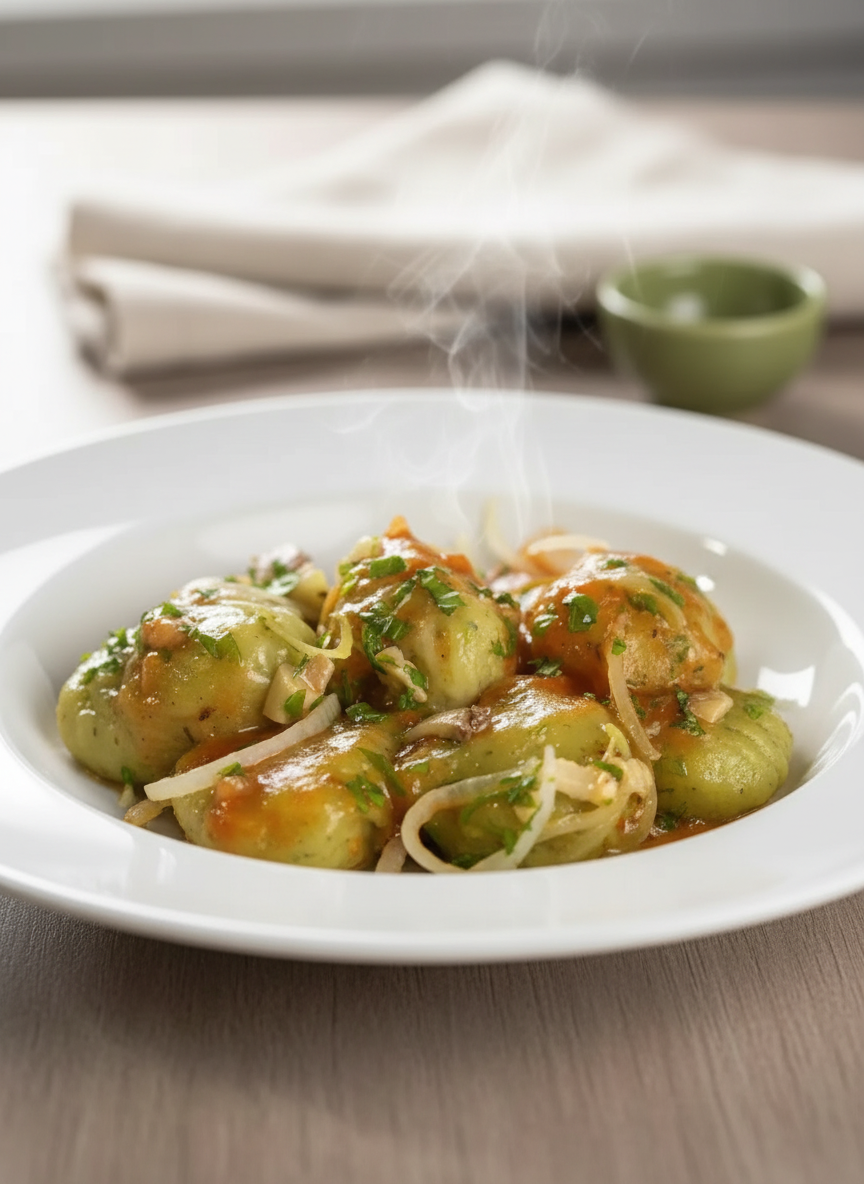 Nhoque Espinafre Recheio 4 Queijos